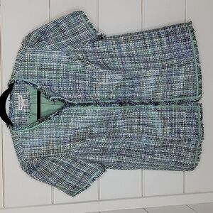 Jessica London size 16 green and blue tweed blazer
